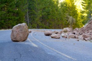 loose rocks in the road