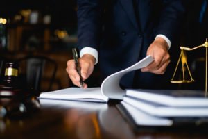 lawyer working in his office