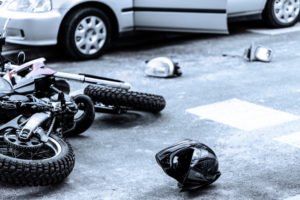 motorcycle damaged after traffic accident