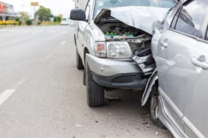 two vehicles damaged in rear end collision