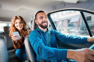 uber driver talking with a passenger