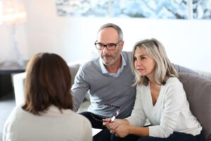 couple meets with attorney