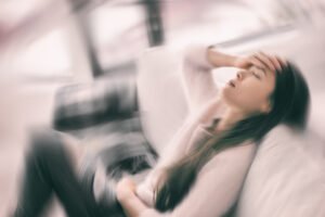 woman suffering from vertigo